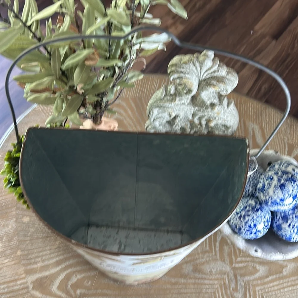 NEW! Vintage Inspired Fall Harvest Pumpkin Mushroom Autumn Leaf Metal Wall Vase